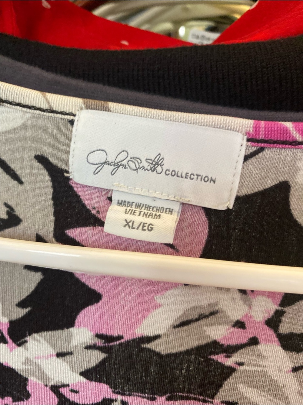 Jaclyn Smith Black, Pink & Cream Floral Cowl Neck Blouse - Picture 3 of 5